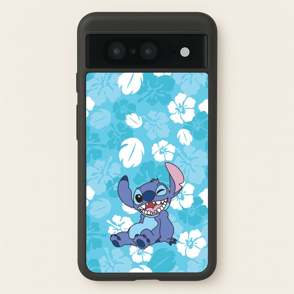 Cute Blue Alien Floral Pattern Phone Case