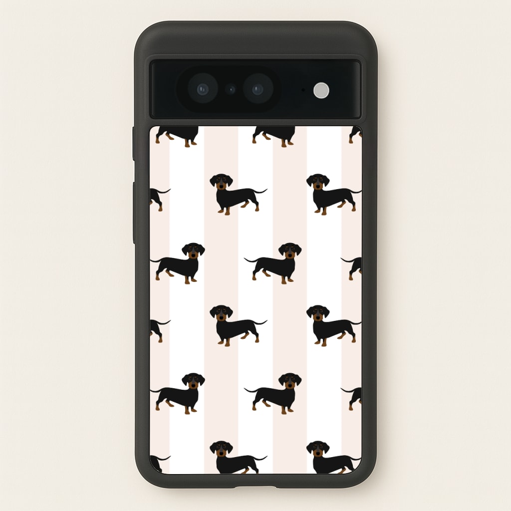 Striped Dachshund - Dog Pattern Phone Case