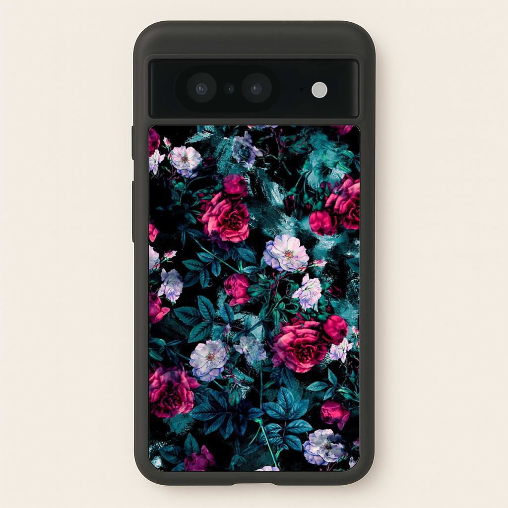 Black Floral Pattern Phone Case