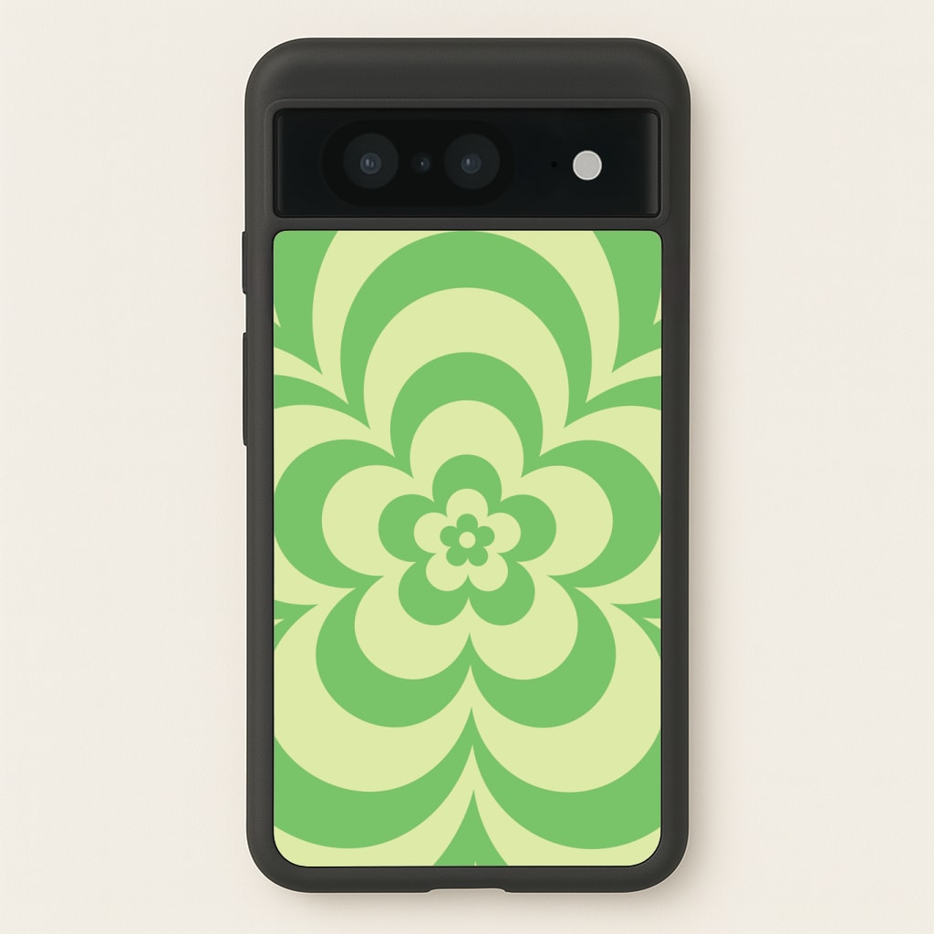 Green Abstract Flower Pattern Phone Case