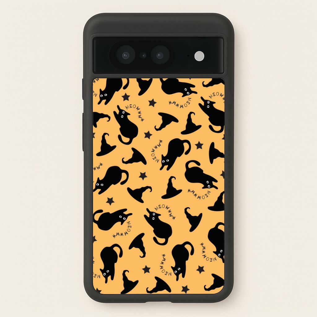 Black Cat And Hats Pattern Phone Case