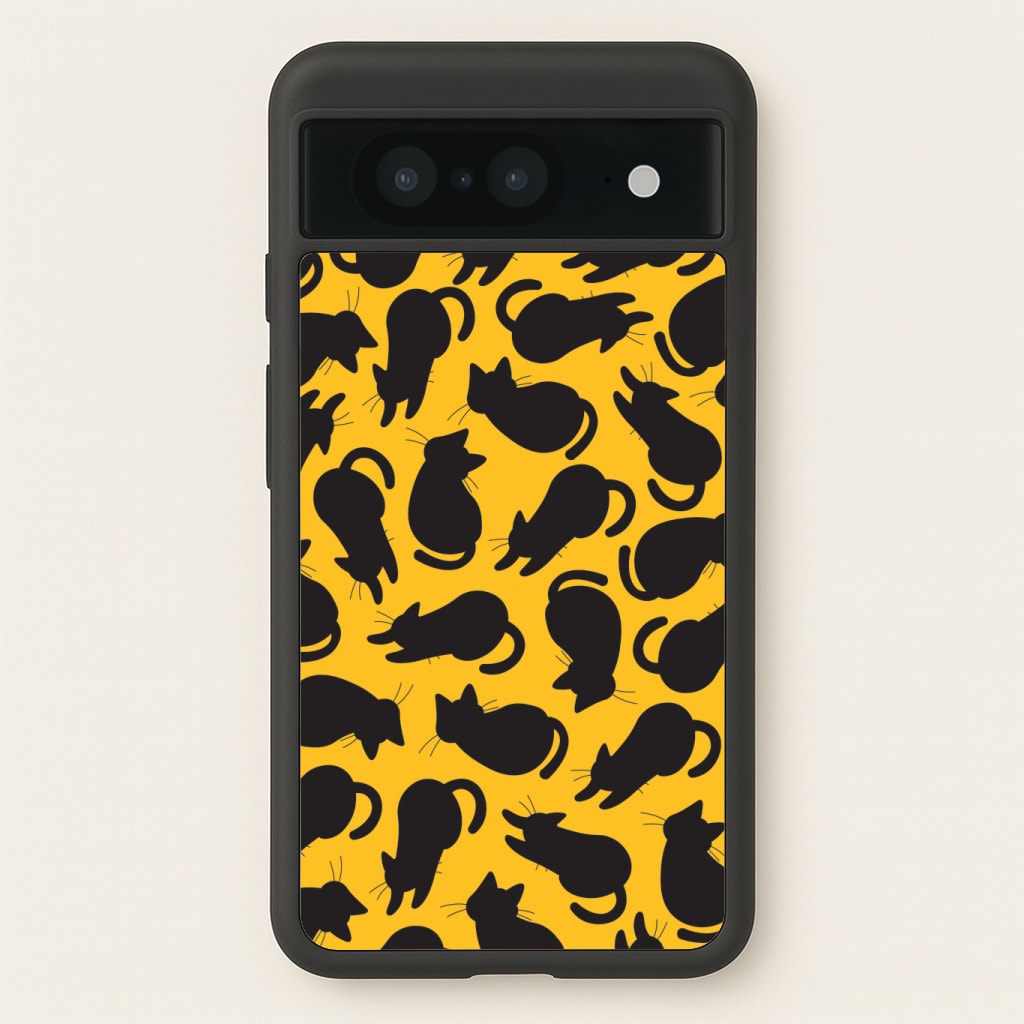 Black Cat Silhouettes Pattern Phone Case