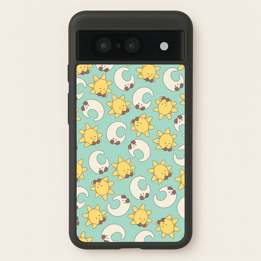 Stars And Moon Pattern - Plushy Phone Case