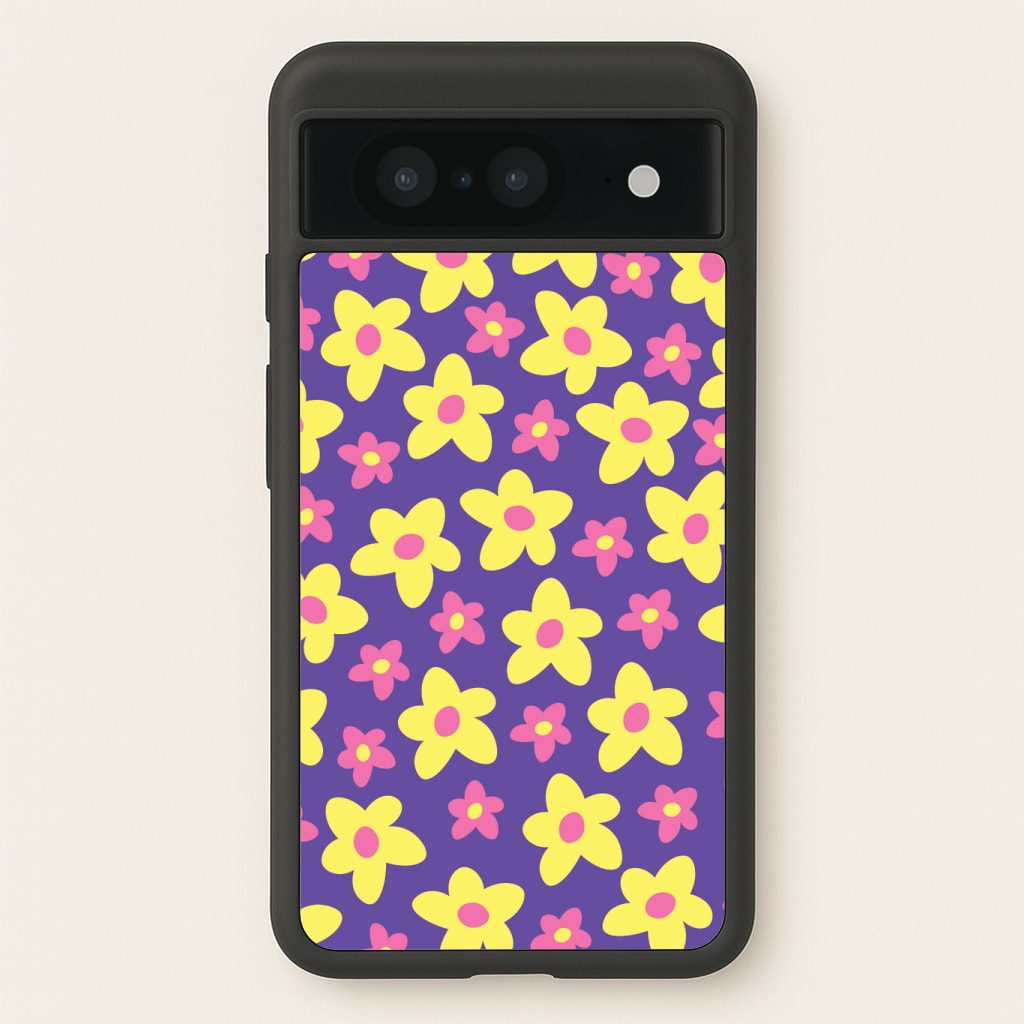 Purple Abstract Floral Pattern Phone Case