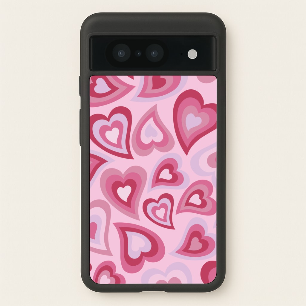 Pink Hearts - Trippy Patterns Phone Case