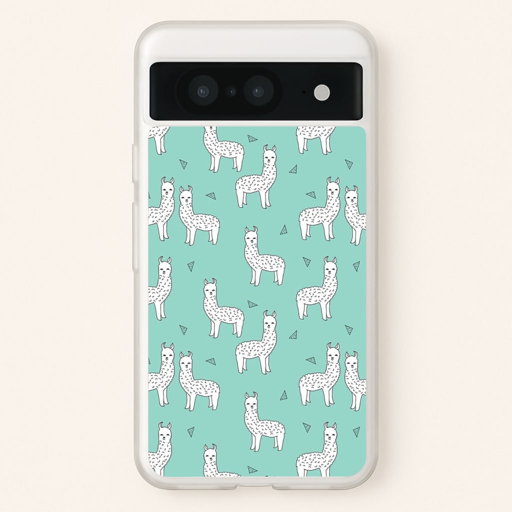 Mint Alpaca Pattern Phone Case
