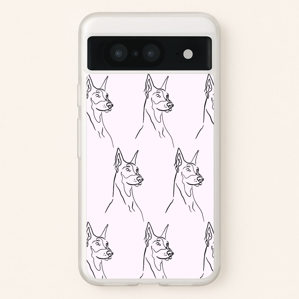 Dobermann Outline - Dog Pattern Phone Case