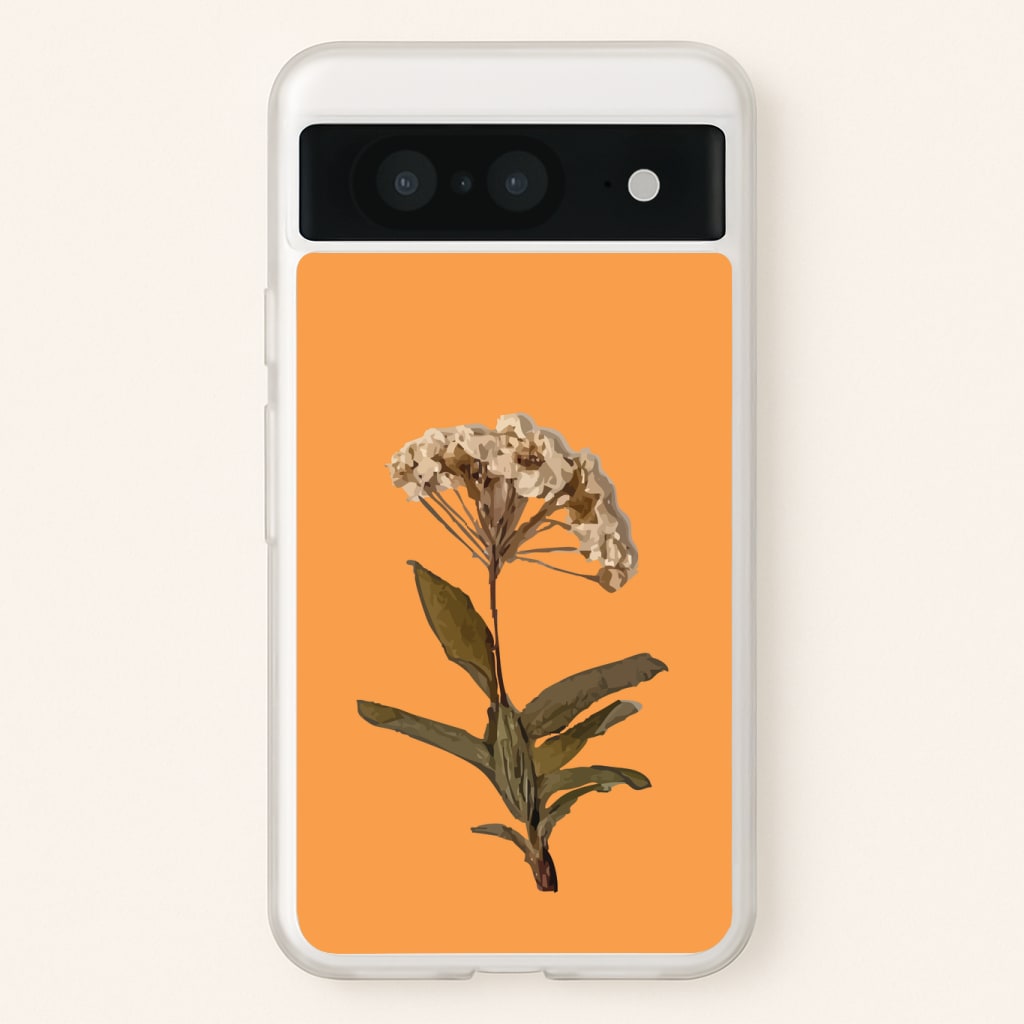 Bright Orange Pressed Flower Phone Case