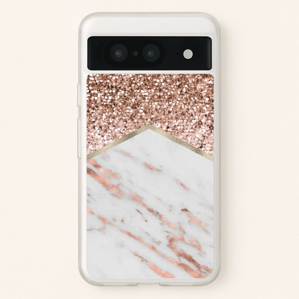 Rose Gold Marble & Glitter Phone Case
