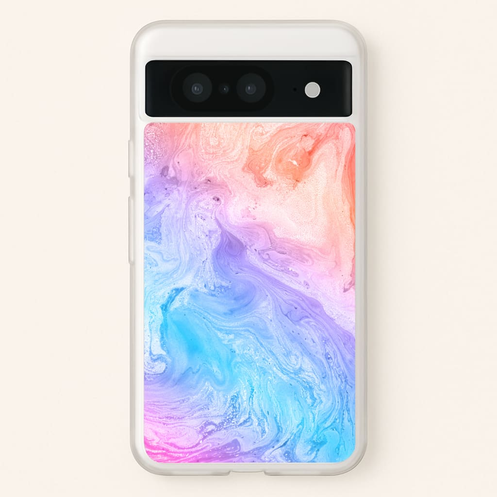 Blue and Peach Marble Phone Case
