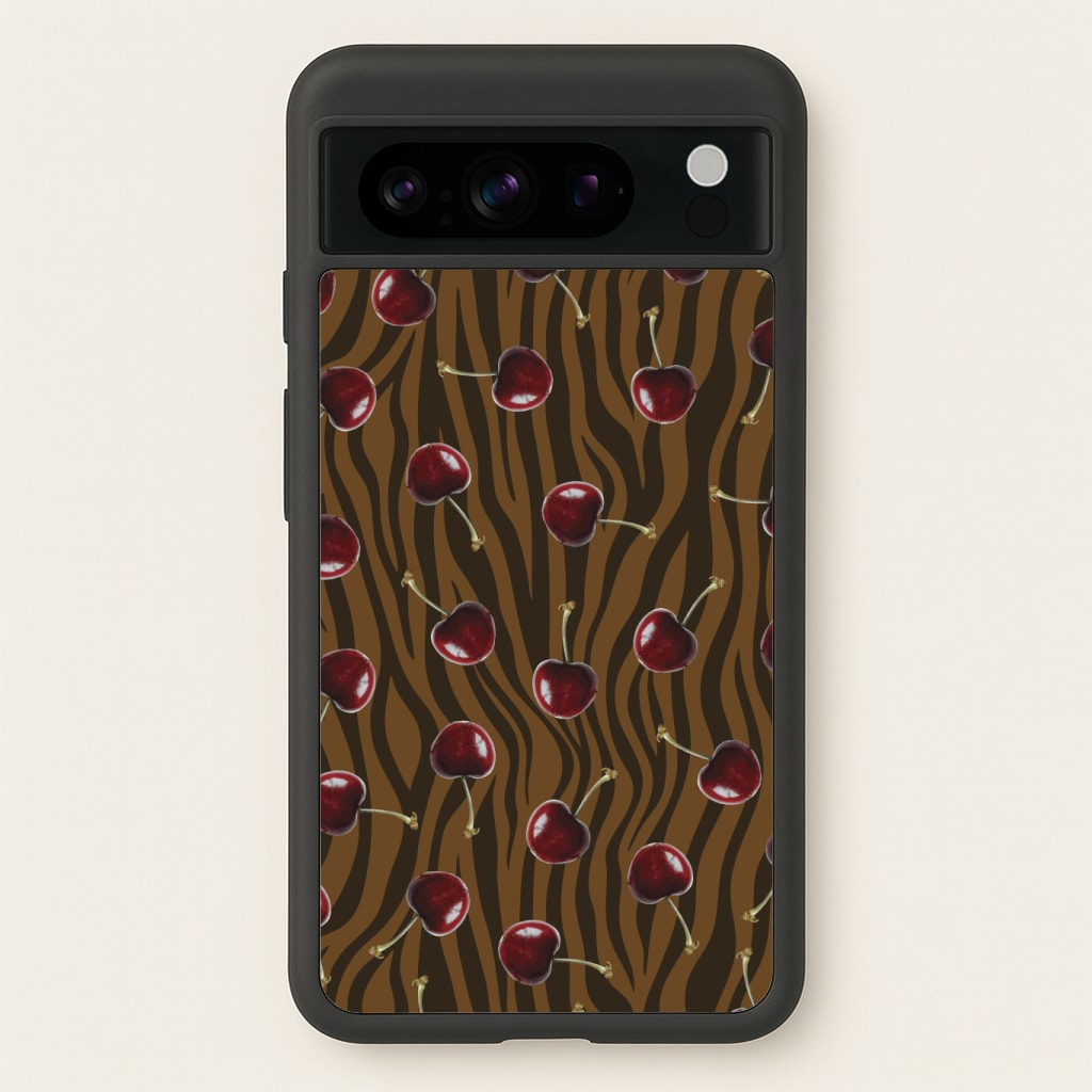 Animal Print With Cherries Pattern Phone Case