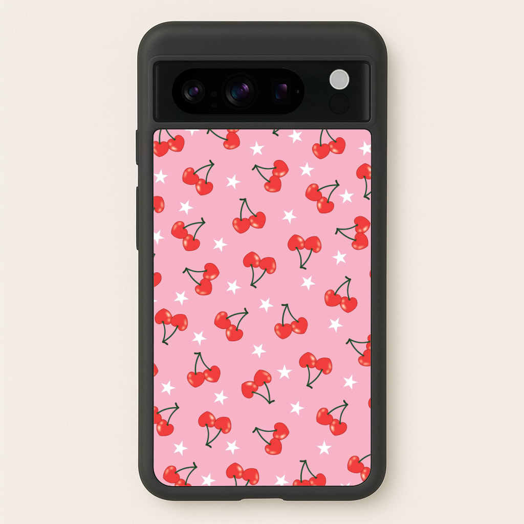 Heart Cherries And Stars Pattern Phone Case