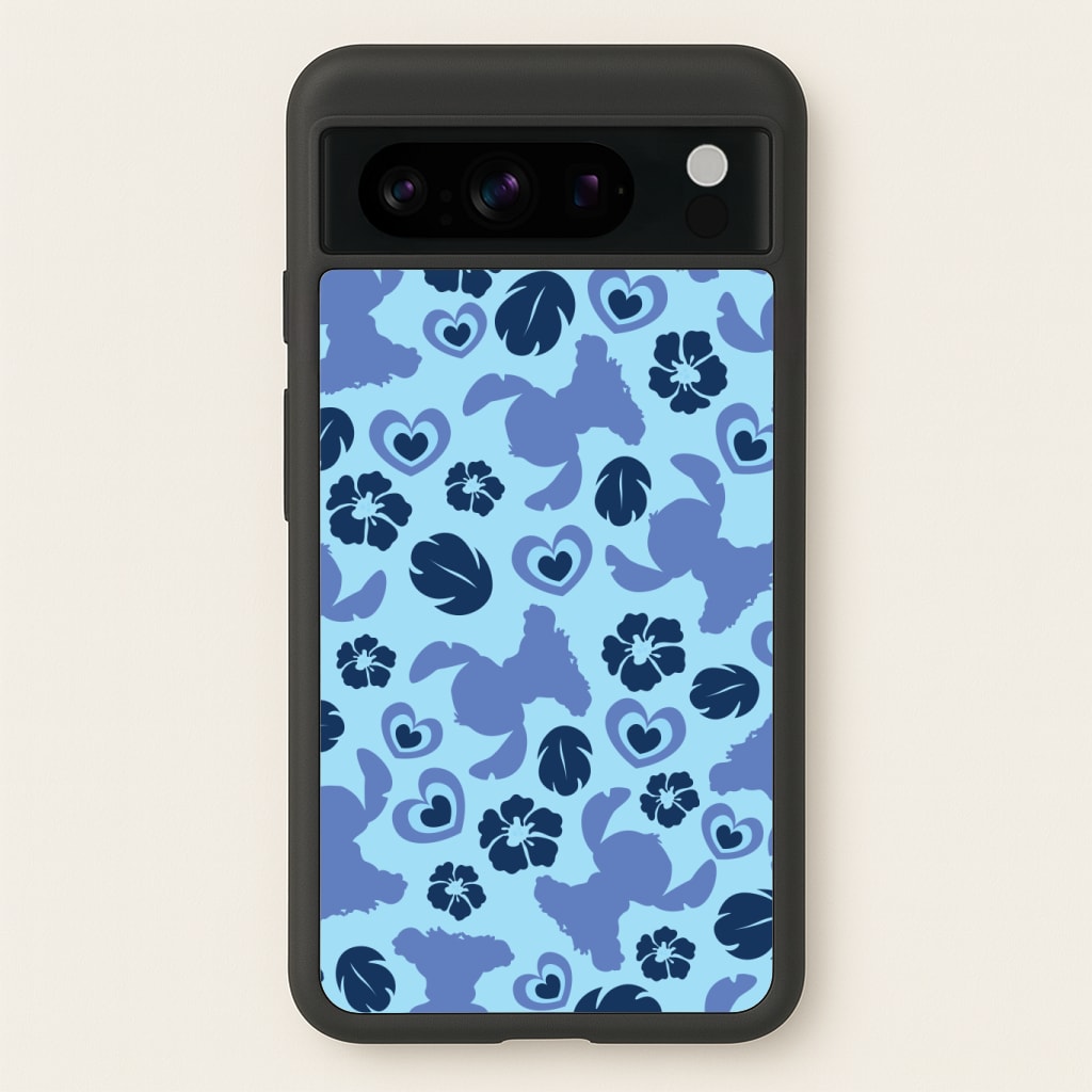Blue Alien Silhouette Pattern Phone Case