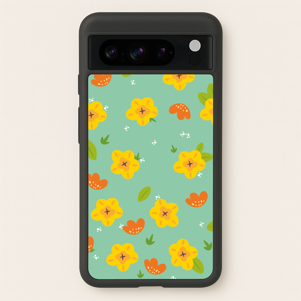 Yellow And Orange Pattern - Floral Phone Case