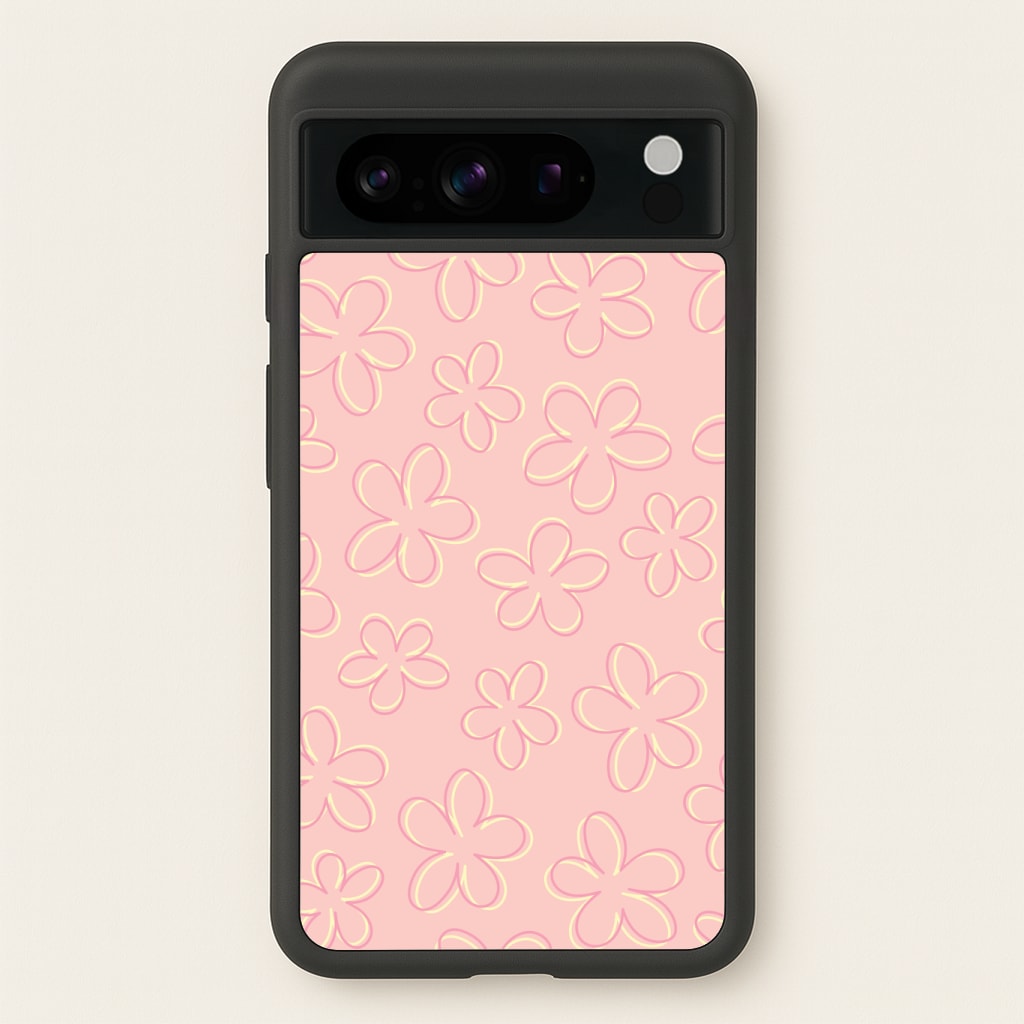 Abstract Flower Outlines Pattern Phone Case