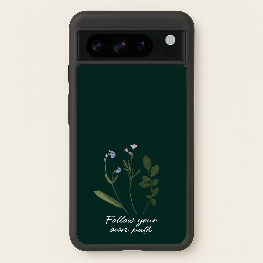 Follow Your Own Path Dark Green Phone Case