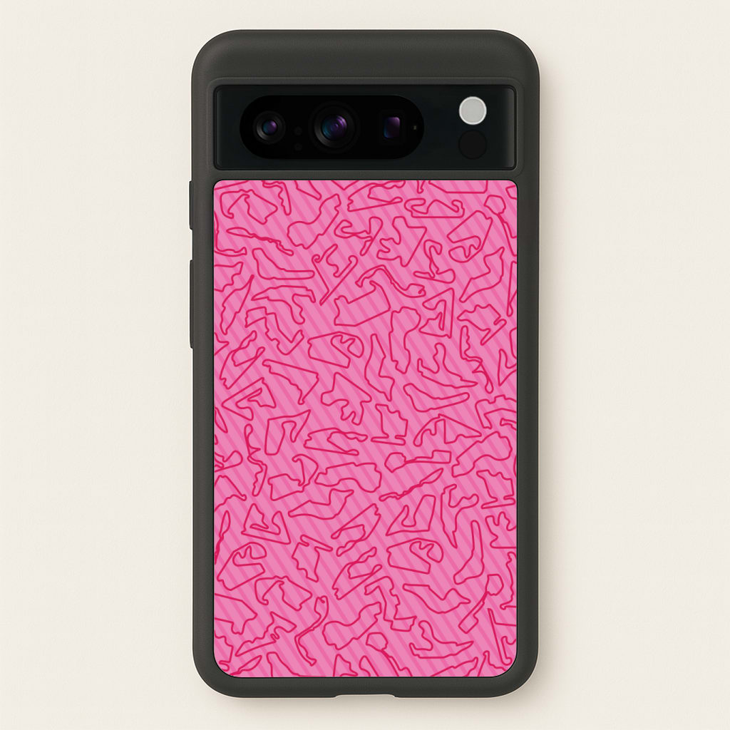 Track Outlines Pink Phone Case