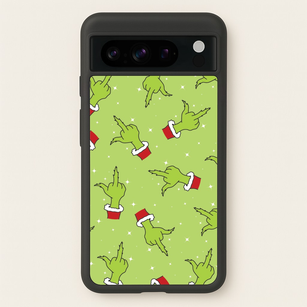 Green Middle Finger Christmas Pattern Phone Case
