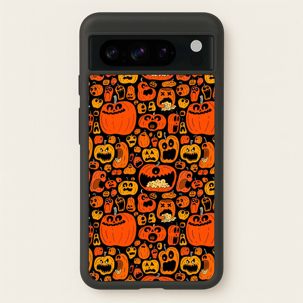 Scary Pumpkin Halloween Pattern Phone Case