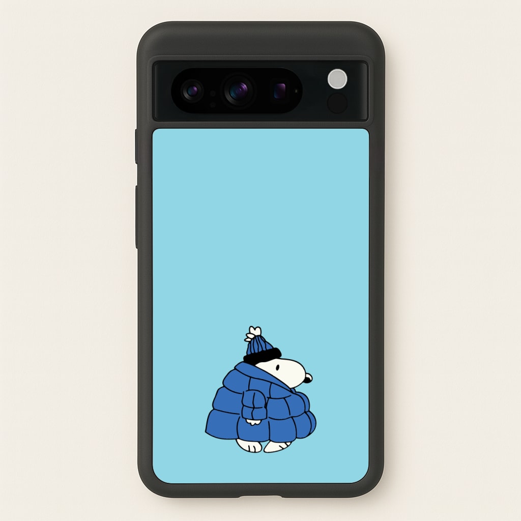 Cartoon Beagle Puffer Jacket Blue Phone Case