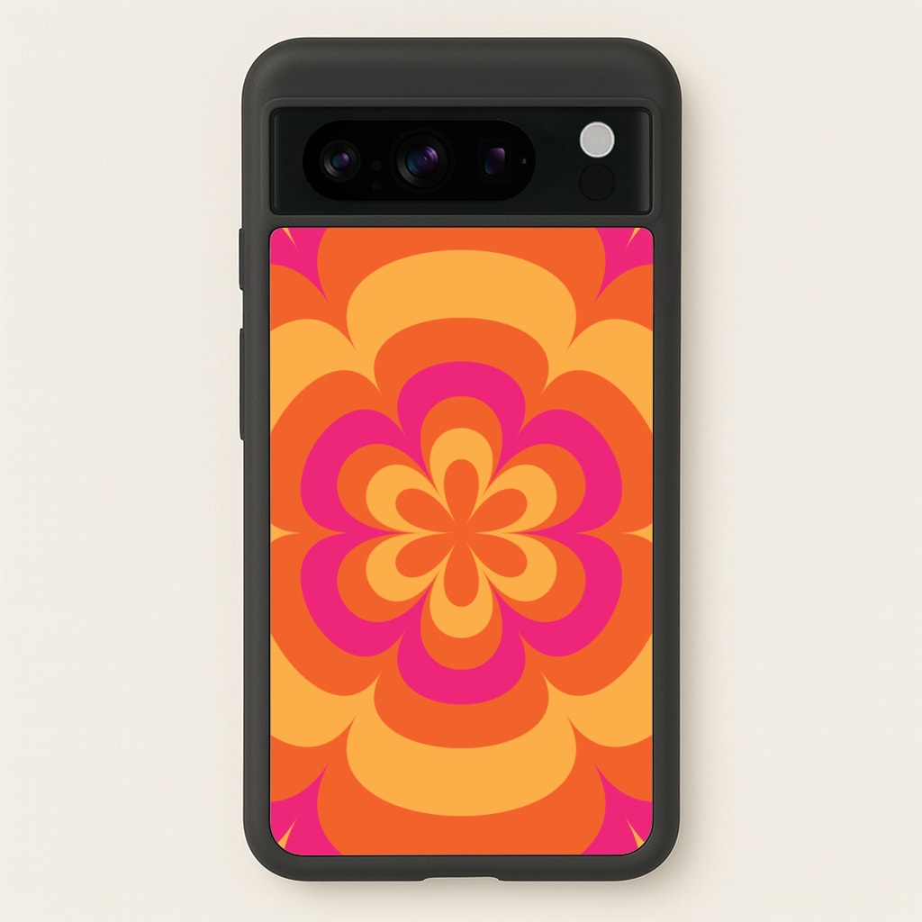 Sunset Trippy Flower Pattern Phone Case