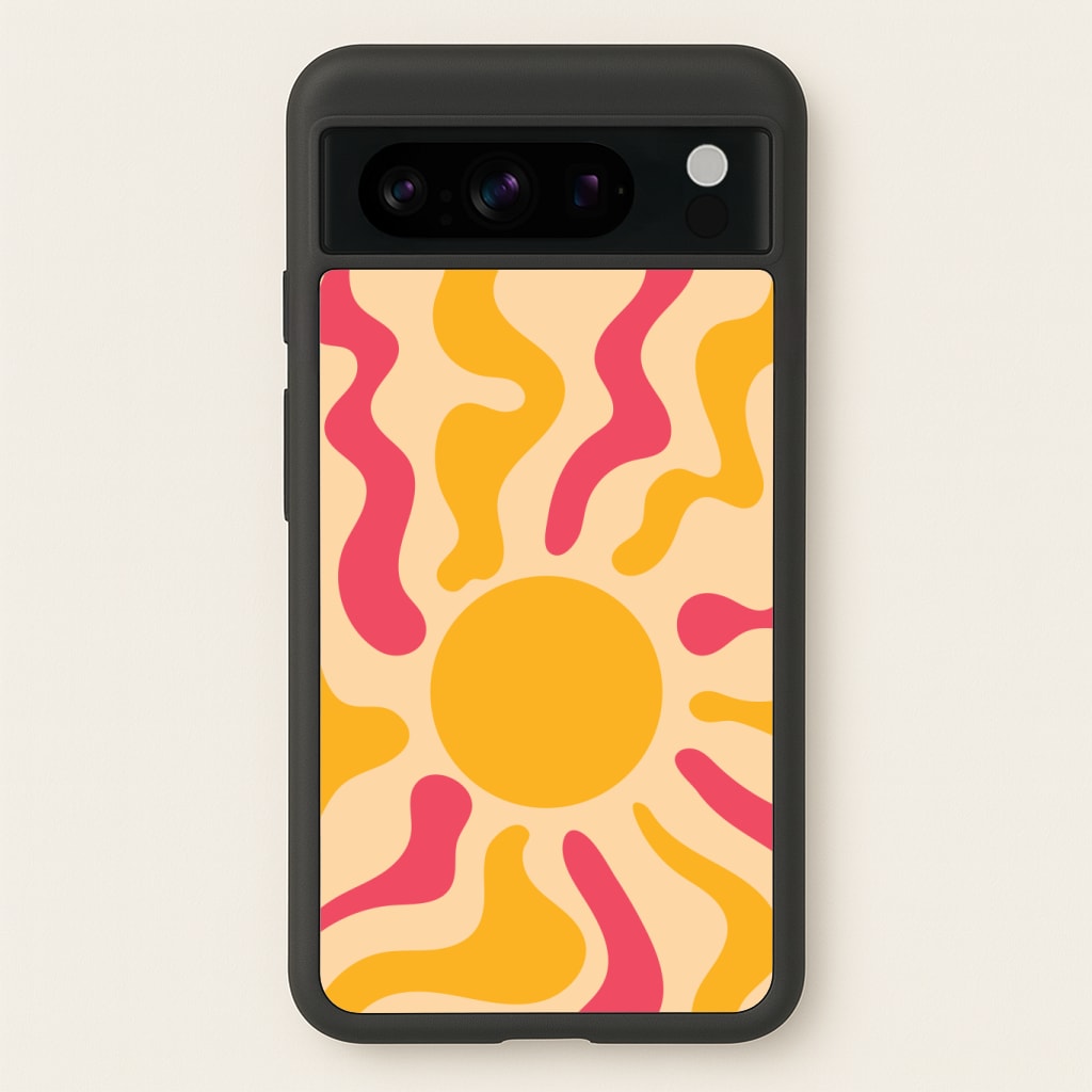 Yellow And Pink Abstract Sun Phone Case