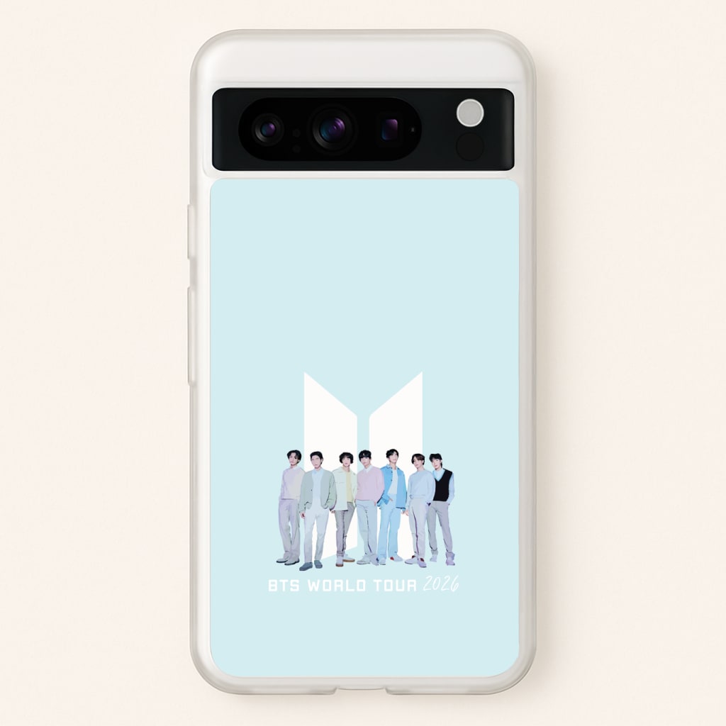 K-Pop Band Tour Pastel Blue Phone Case