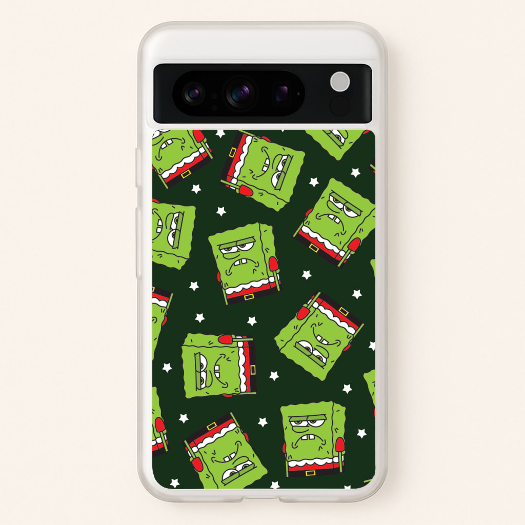 Grumpy Christmas Cartoon Sponge Pattern Phone Case