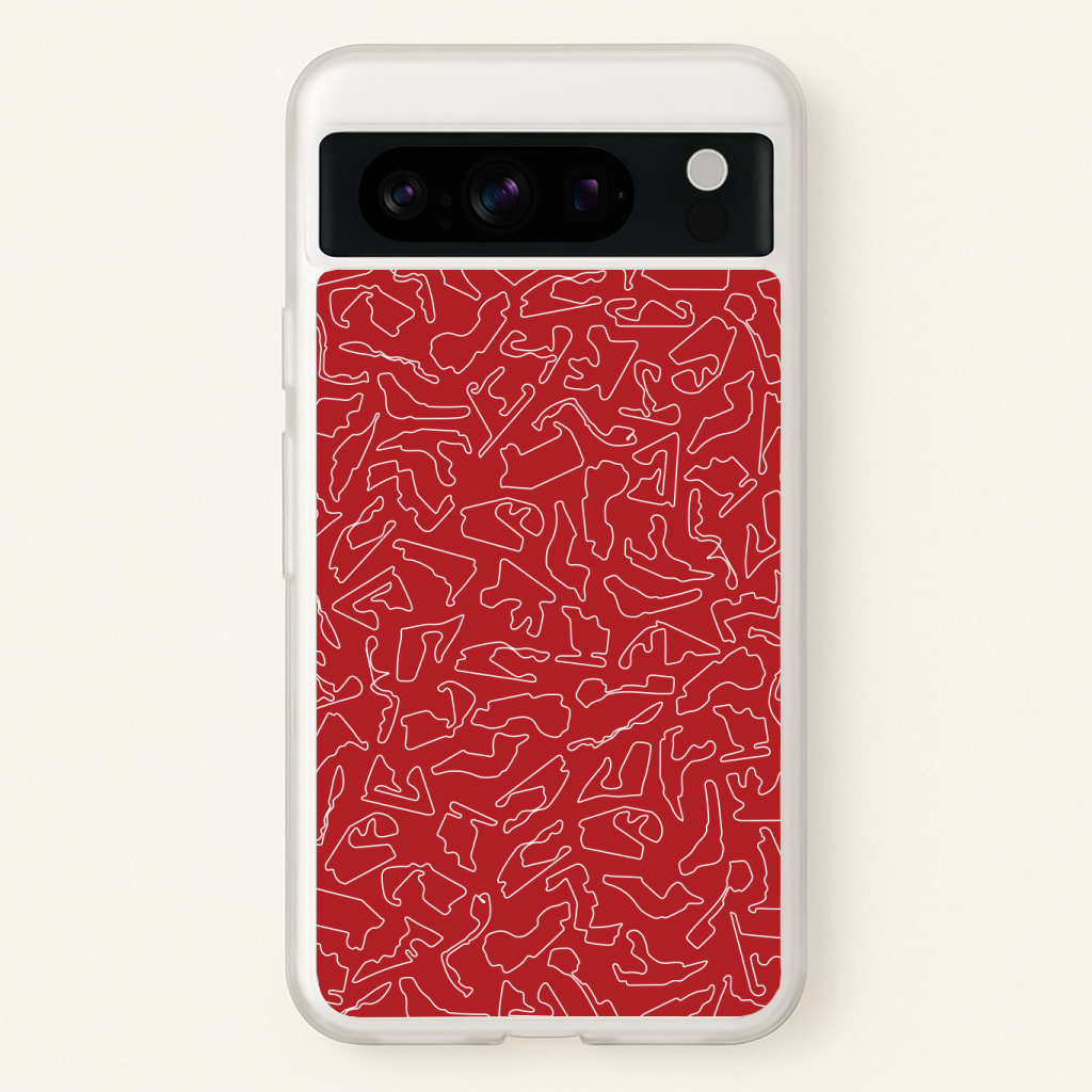 Track Outlines Red Phone Case