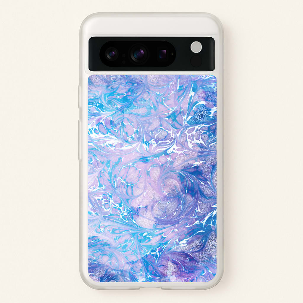 Sea Blue Swirly Marble Phone Case