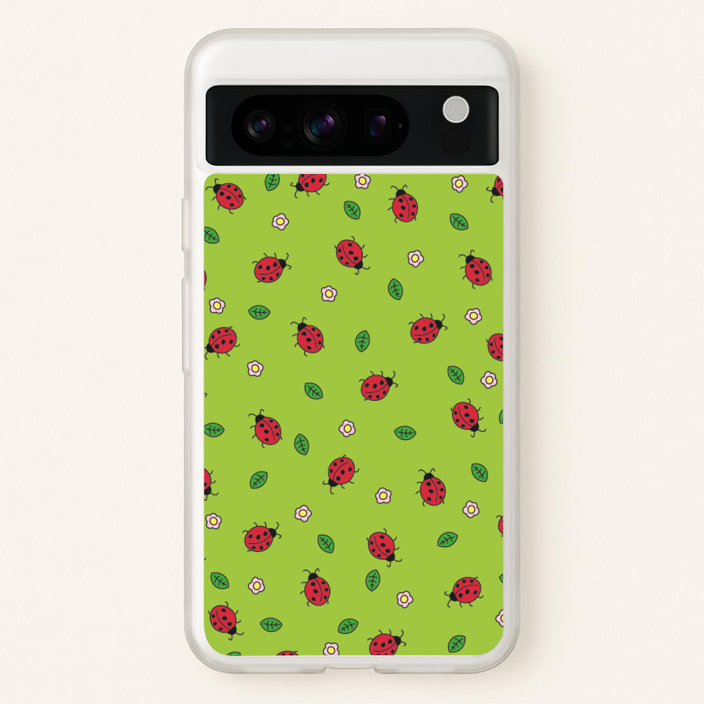 Ladybugs And Flowers - Spring Patterns Phone Case