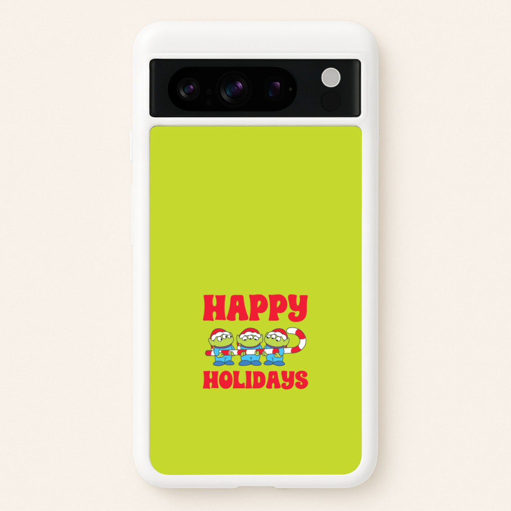 Happy Holidays Cute Green Aliens Phone Case