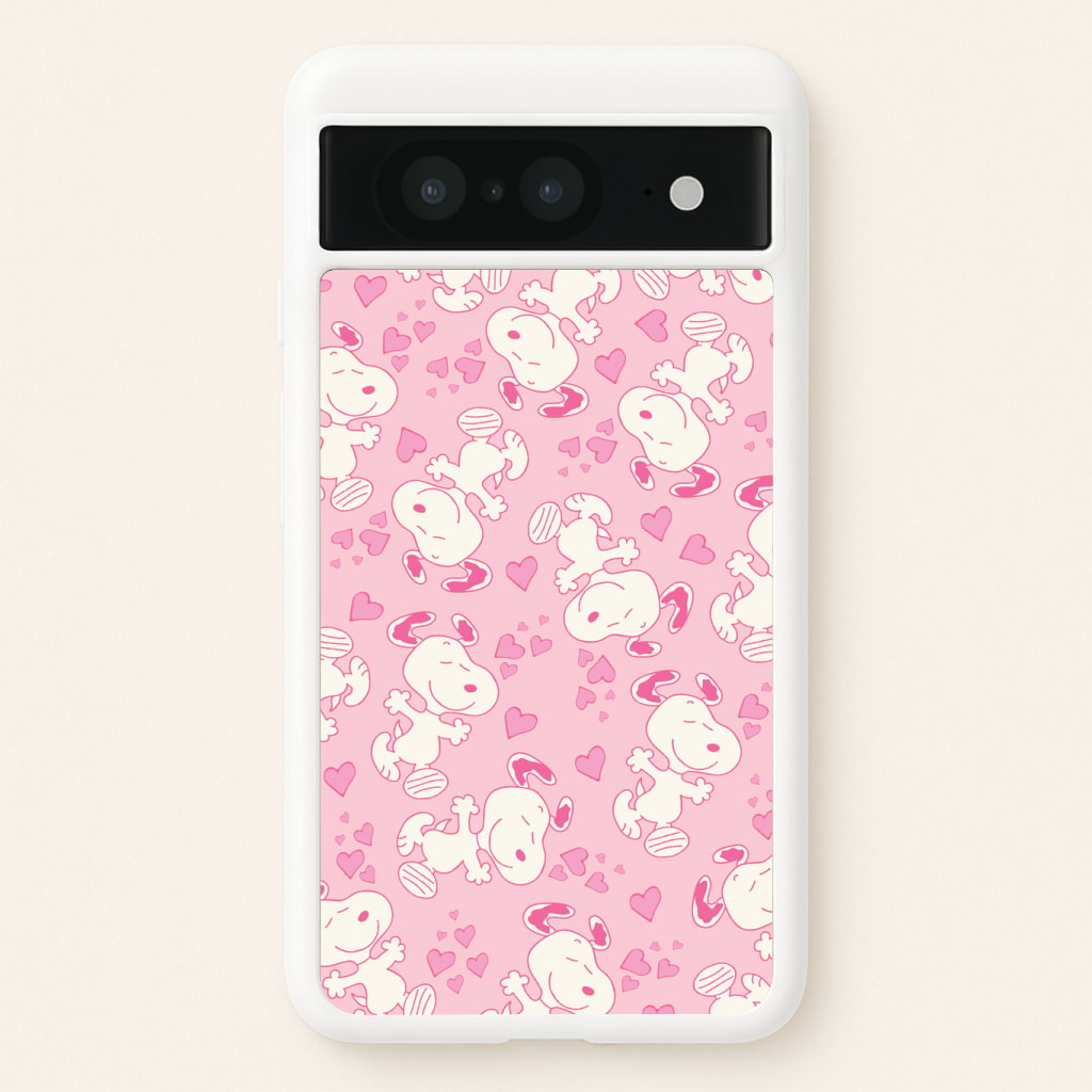 Cartoon Beagle Valentine Hearts Pattern Phone Case