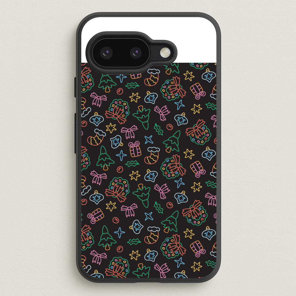 Neon Christmas Icons Pattern I Phone Case