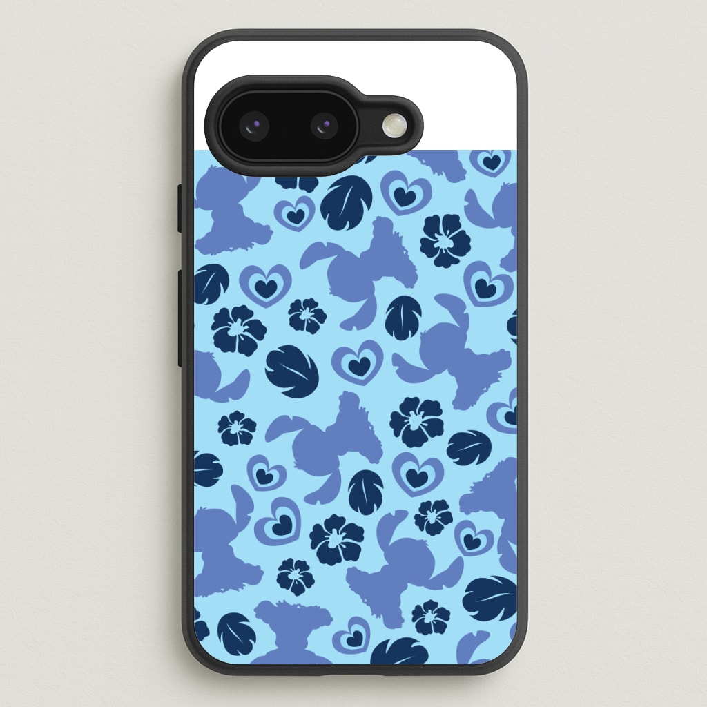 Blue Alien Silhouette Pattern Phone Case