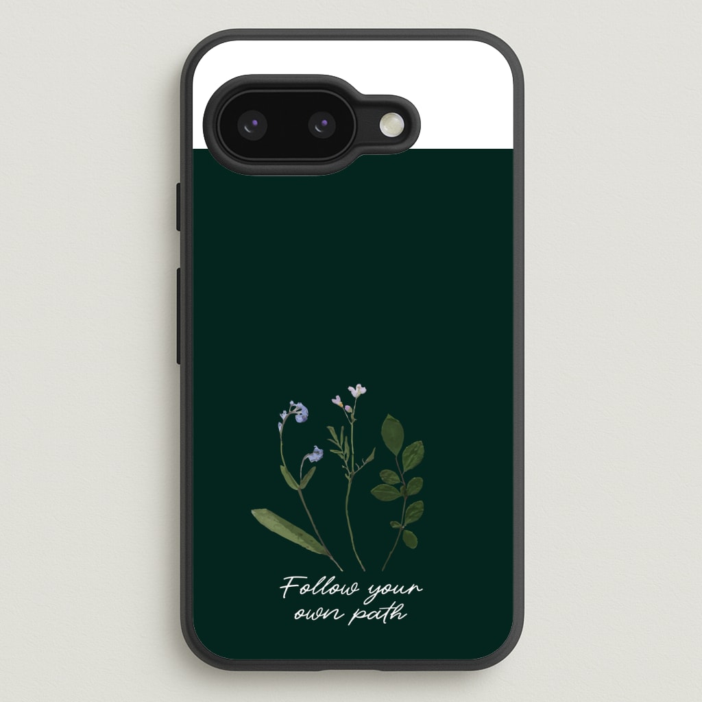 Follow Your Own Path Dark Green Phone Case