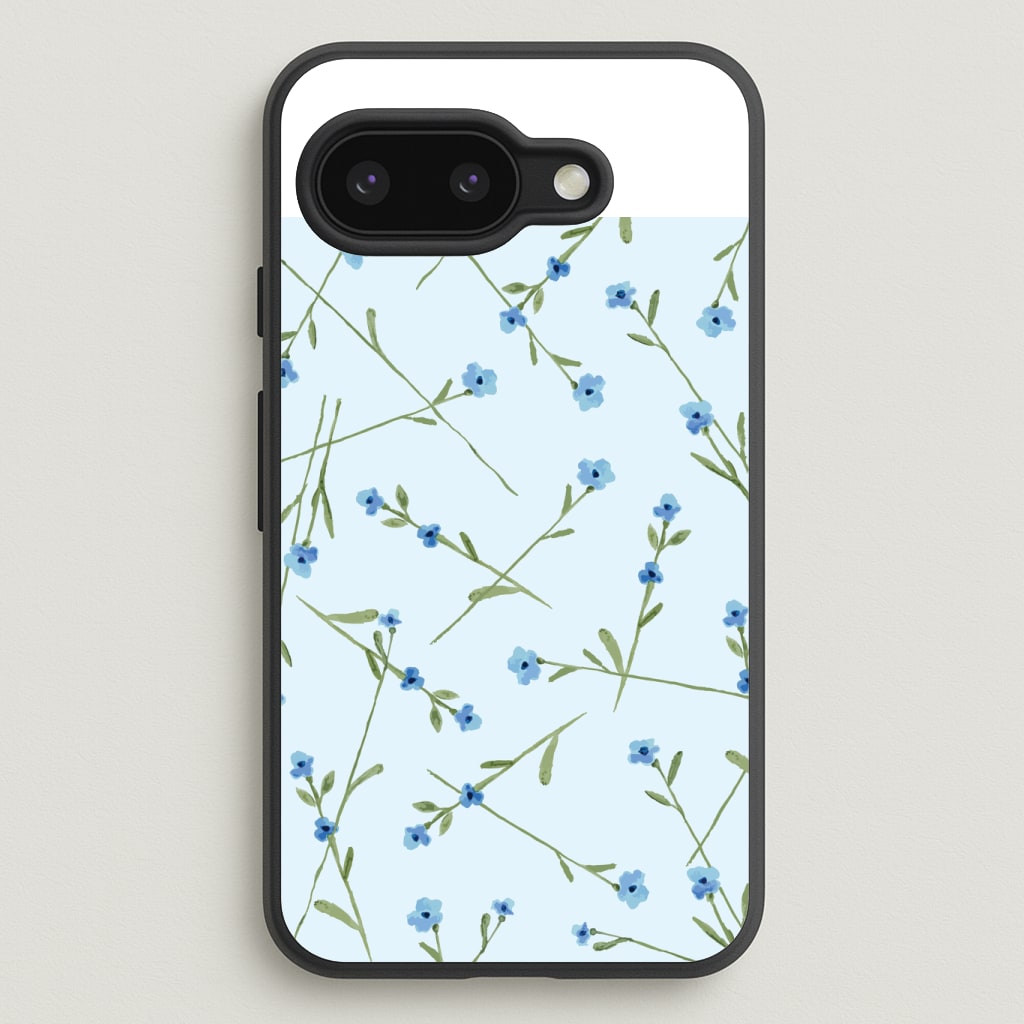 Baby Blue Floral Pattern Phone Case