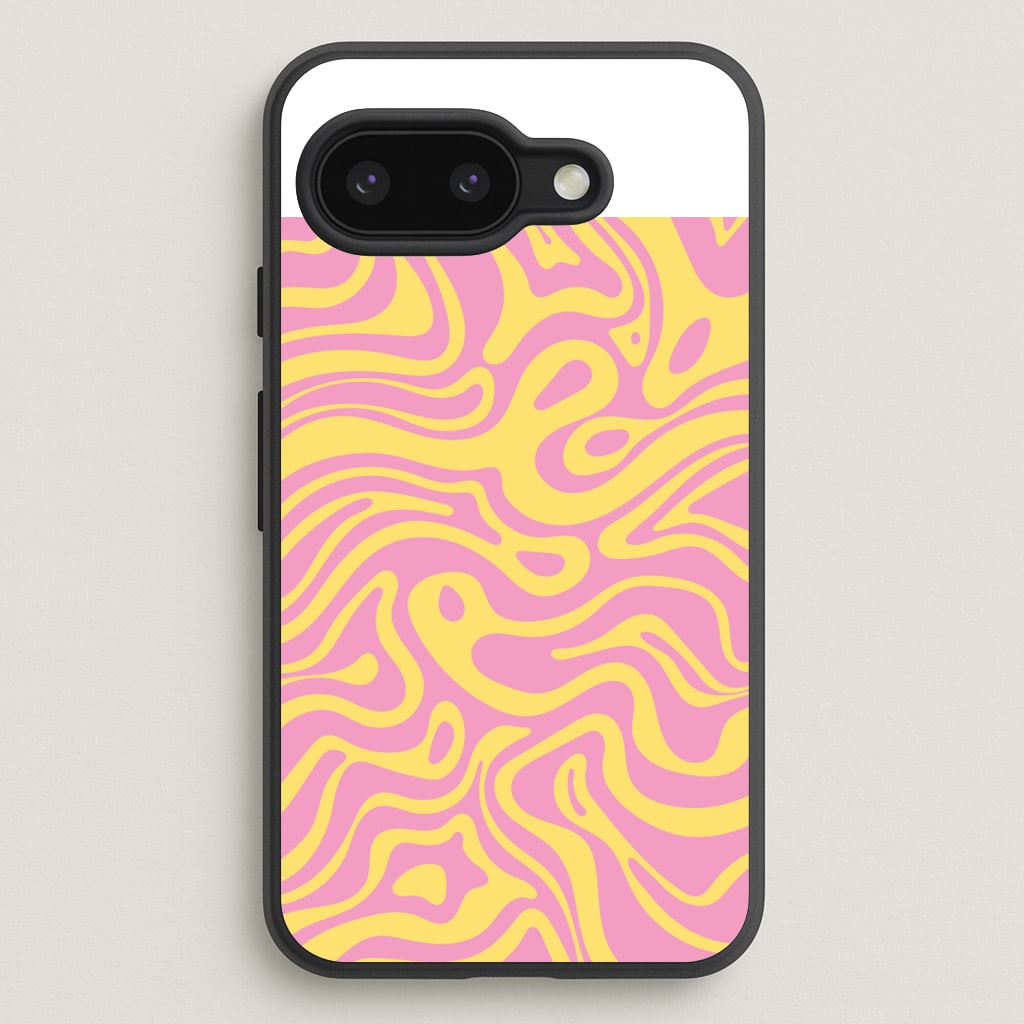 Yellow And Pink Waves Pattern Phone Case