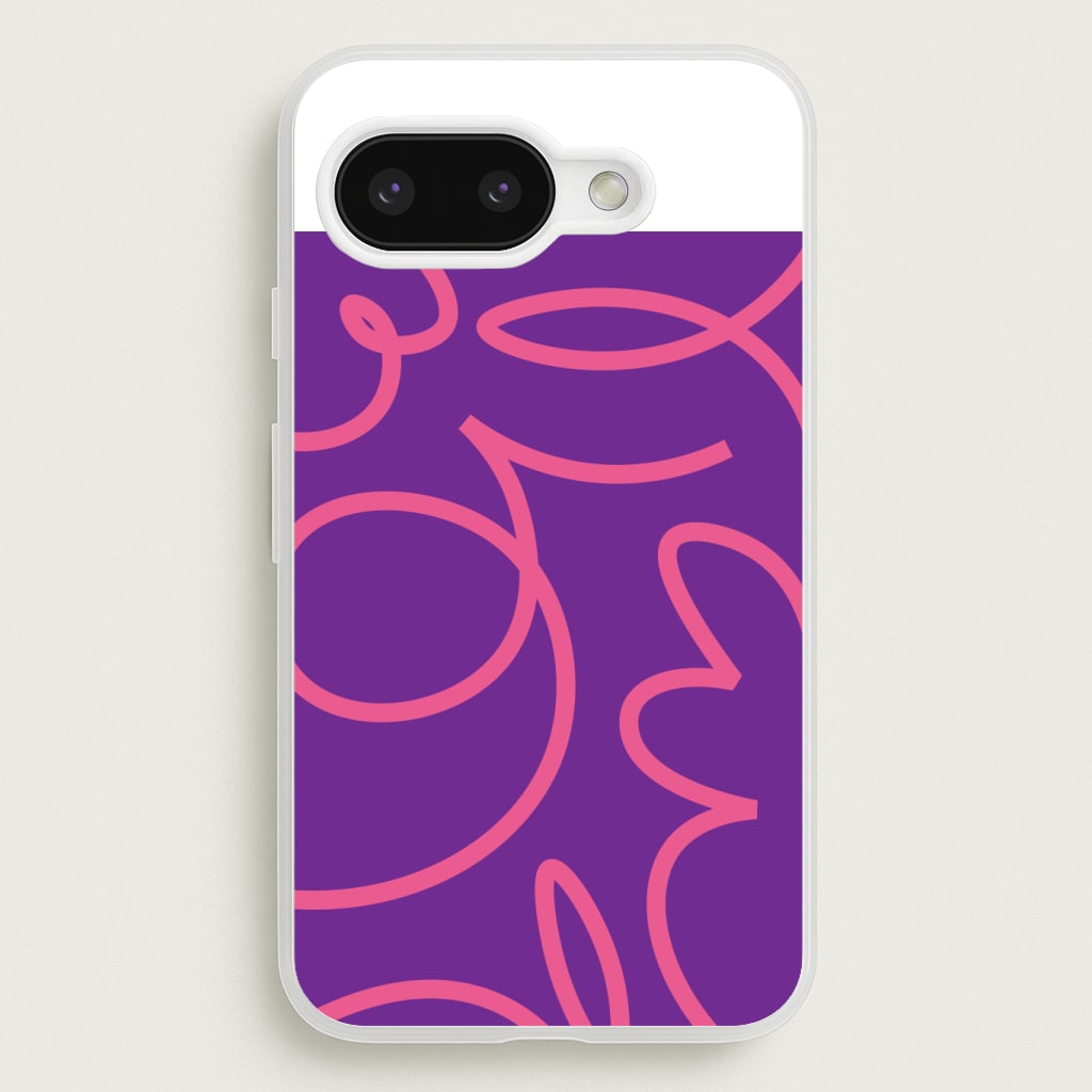 Pink Squiggles Abstract Pattern Phone Case