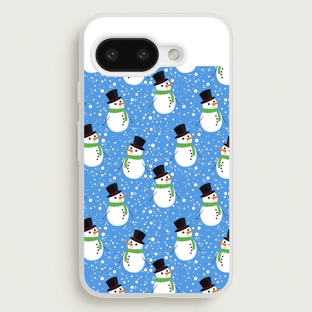 Blue Snowman Pattern Phone Case
