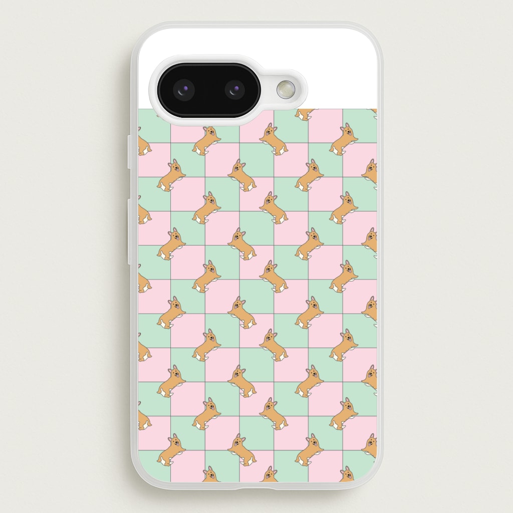Checkered Corgis Pattern Phone Case