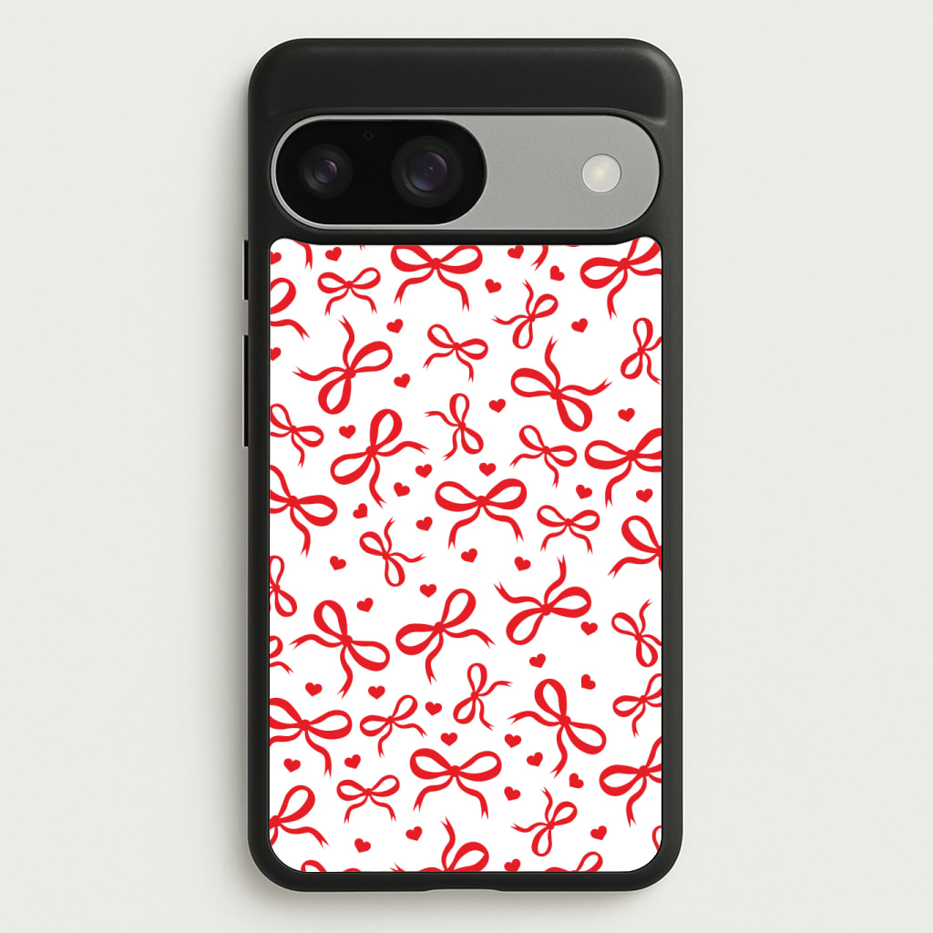Coquette Bows And Hearts Red Phone Case