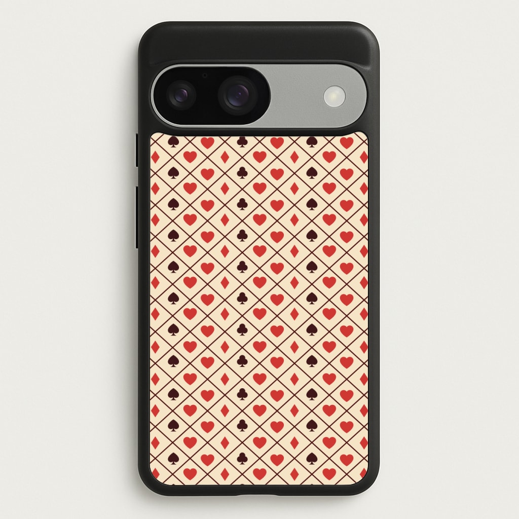 Zig-Zag Card Suits Pattern Phone Case