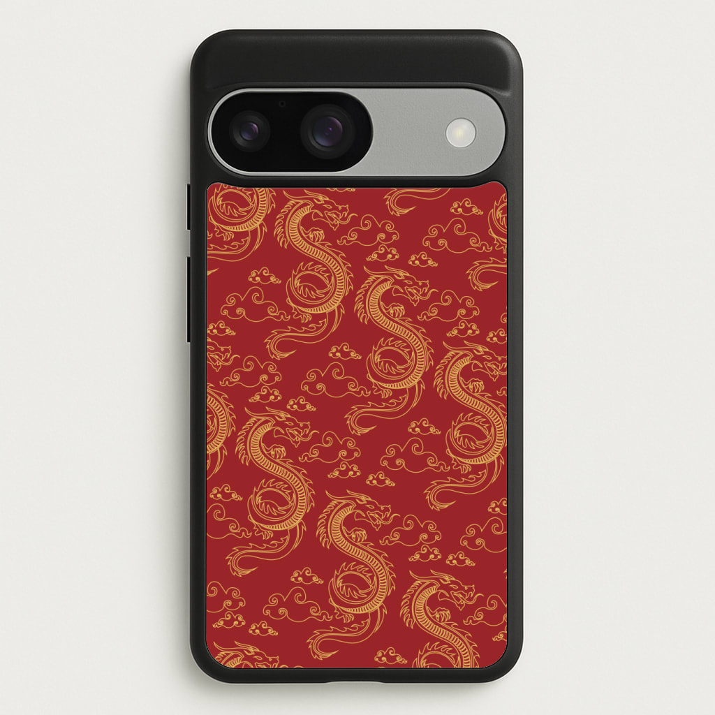 Red And Gold Dragon Pattern Phone Case