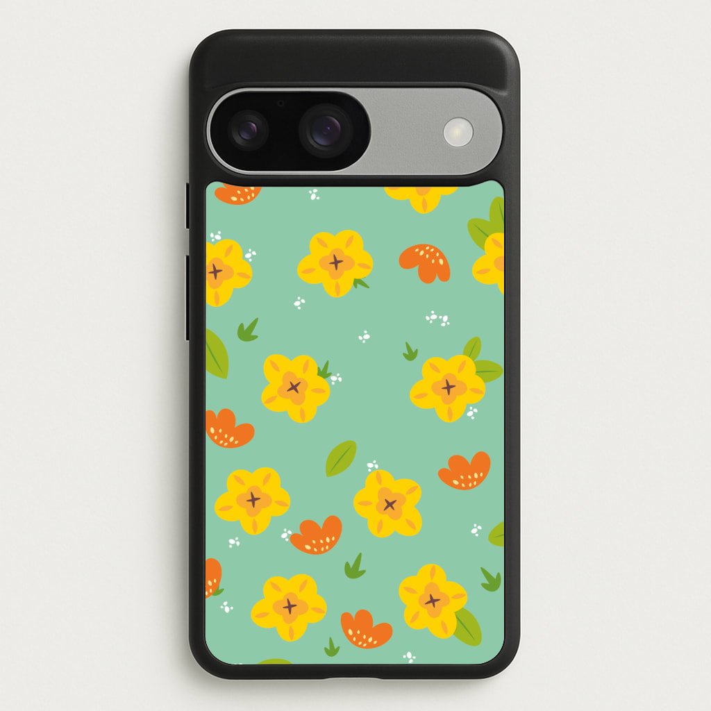 Yellow And Orange Pattern - Floral Phone Case