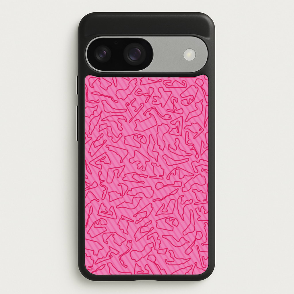 Track Outlines Pink Phone Case