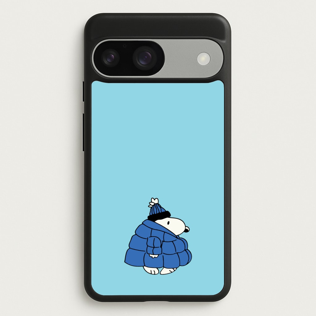 Cartoon Beagle Puffer Jacket Blue Phone Case