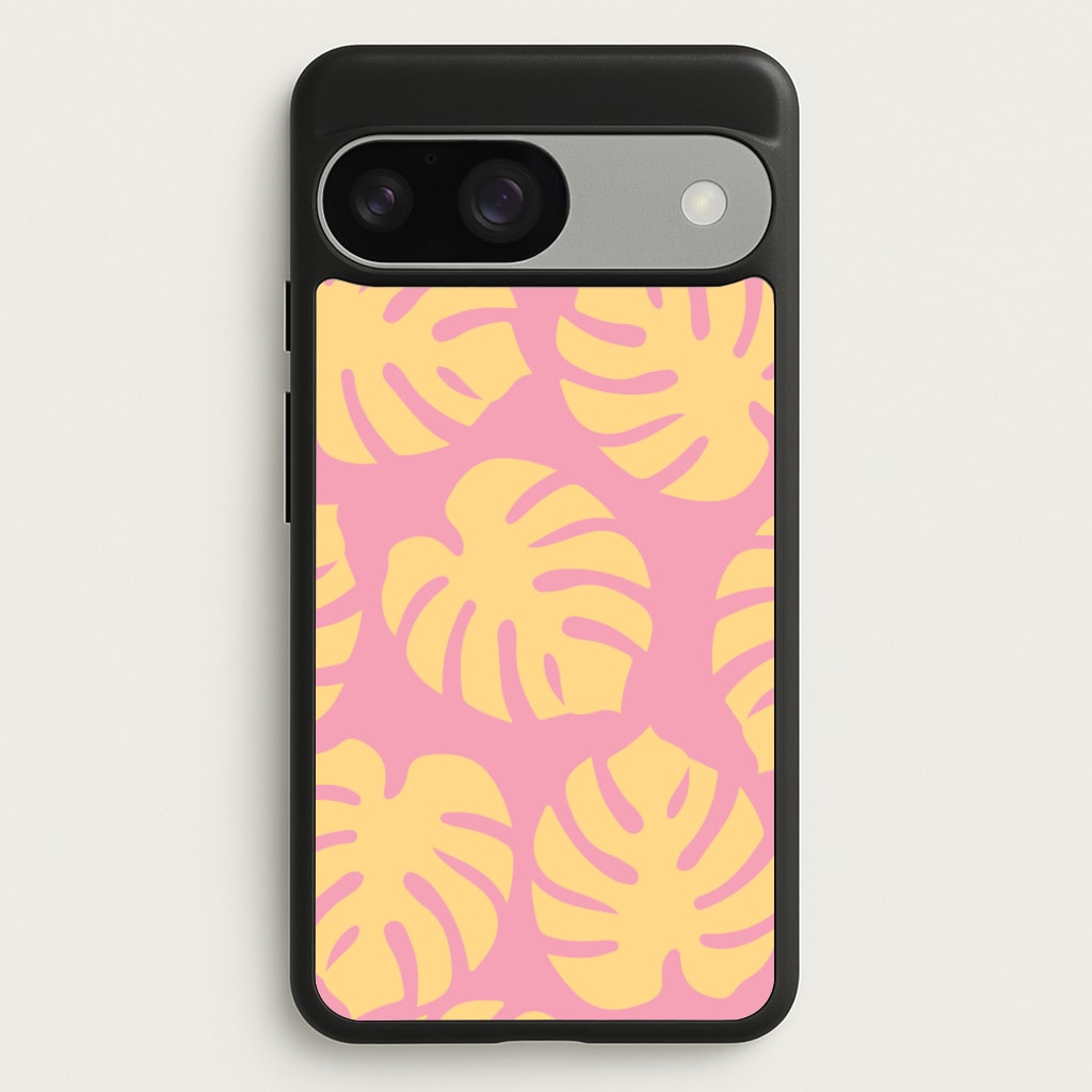Pink And Yellow Summer Leaves Pattern Phone Case