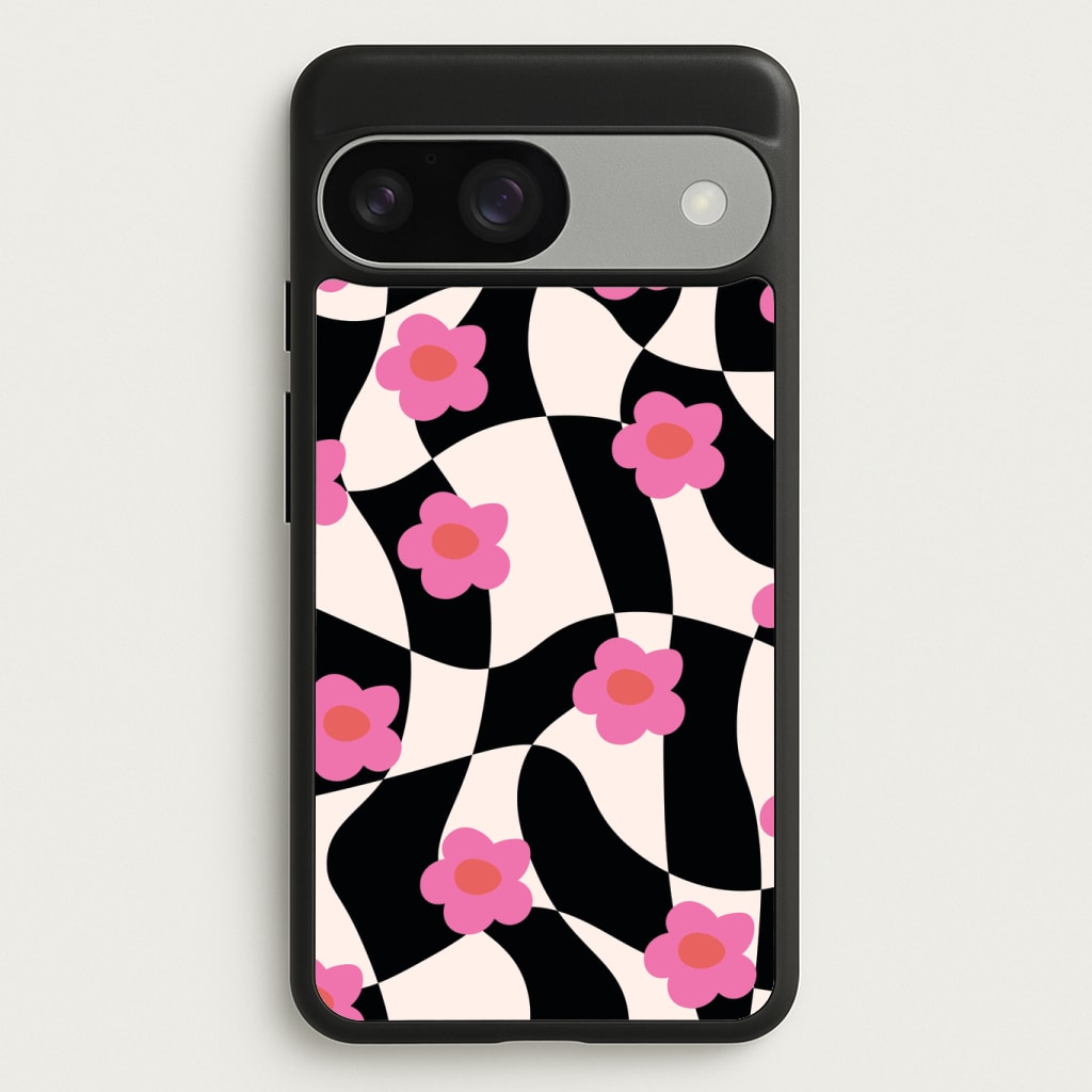 Checkboard Flowers - Trippy Patterns Phone Case