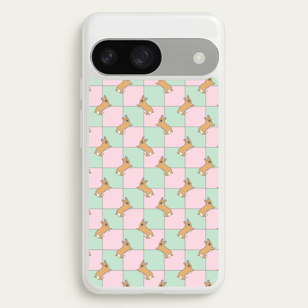 Checkered Corgis Pattern Phone Case